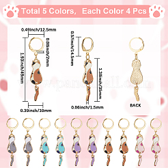 20Pcs 5 Colors Cat Alloy Enamel Pendant Locking Stitch Markers&nbsp;HJEW-SC00115