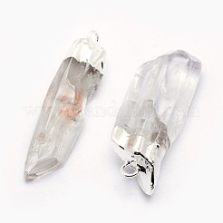Natural Quartz Crystal Pointed Pendants&nbsp;G-F582-H01-S