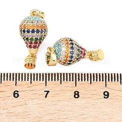 Brass Micro Pave Cubic Zirconia Pendants&nbsp;X-KK-H249-01G