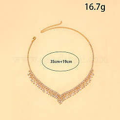 Alloy Crystal Rhinestone Teardrop Tassel Bib Necklaces for Women&nbsp;WG5EA35-02