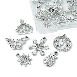 20Pcs 10 Style Alloy Crystal Rhinestone Pendants&nbsp;ALRI-FS0001-01