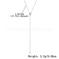 S925 Silver Zircon Long Tassel Necklace Elegant Minimalist Stylish for Office Wear&nbsp;TJ1329
