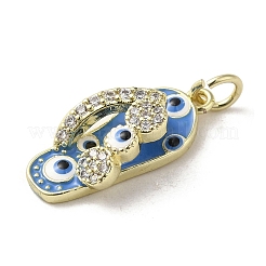 Brass Micro Pave Cubic Zirconia Pendants&nbsp;KK-E092-19G-06