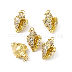 Rack Plating Brass Micro Pave Cubic Zirconia Pendants&nbsp;X-KK-C007-30G