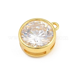 Brass Pave Clear Cubic Zirconia Charms&nbsp;CU-CBAD306-24C-G