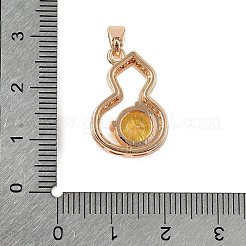 Brass Micro Pave Cubic Zirconia Pendants&nbsp;KK-E795-28KCG-01
