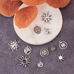 100Pcs 10 Styles Tibetan Style Alloy Charms&nbsp;TIBEP-CJ0001-59