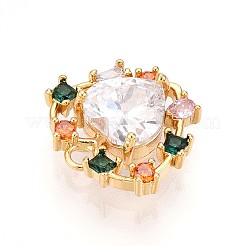 Brass Micro Pave Cubic Zirconia Charms&nbsp;KK-N261-12G