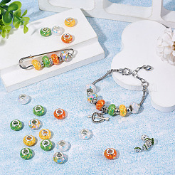 50Pcs 5 Colors Transparent Resin Rondelle European Beads&nbsp;RESI-TA0005-63A