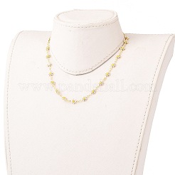 Brass Enamel Daisy Link Chain Necklaces&nbsp;NJEW-JN03173