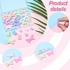 30Pcs 3 Styles Flocky Acrylic Bunny Beads&nbsp;OACR-YW0002-38