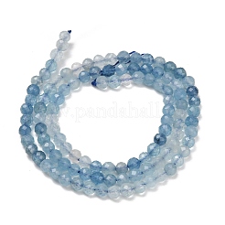 Gradient Color Natural Devil Blue Aquamarine Beads Strands&nbsp;G-NH0072-B01-4mm