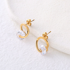 Stainless Steel Oval Stud Earrings&nbsp;ES3384
