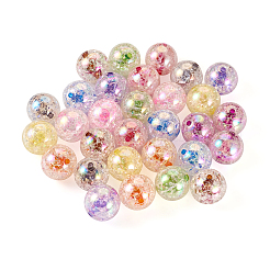 30Pcs 10 Colors Transparent Crackle Acrylic Beads&nbsp;MACR-TA0001-37