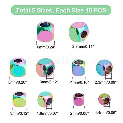 50Pcs 5 Style PVD Vacuum Plating 304 Stainless Steel Spacer Beads&nbsp;STAS-UN0022-17