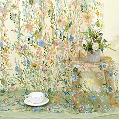 Flower Pattern Polyester Lace Fabic&nbsp;DIY-WH0061-019A