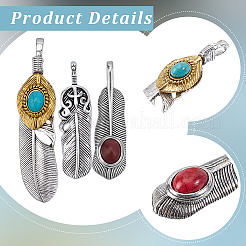 6Pcs 3 Styles Tibetan Style Alloy Pendants&nbsp;FIND-GF0009-11