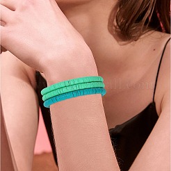 20Pcs 5 Colors Polymer Clay Heishi Surfer Stretch Bracelets Set&nbsp;BJEW-SW00132