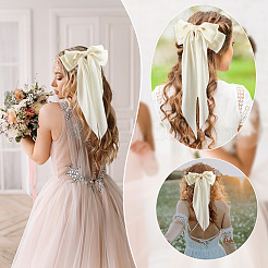 1Pc Big Bowknot Polyester Hair Barrettes & 6Pcs Butterfly Iron Alligator Hair Clips&nbsp;OHAR-GA0001-04