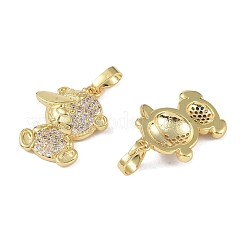 Brass Micro Pave Cubic Zirconia Pendants&nbsp;KK-P266-09G