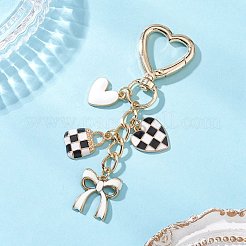 Valentine's Day Bowknot Heart Bag Alloy Enamel Pendant Decorations&nbsp;HJEW-JM04469