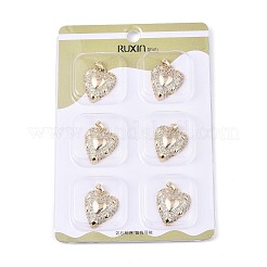 Brass Micro Pave Cubic Zirconia Pendants&nbsp;KK-T073-40G