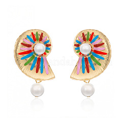 Zinc Alloy Enamel Dangle Stud Earrings for Women&nbsp;WGA4C03-03