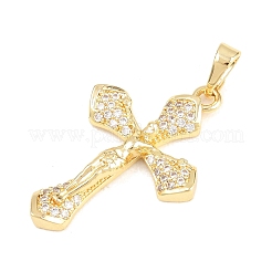 Brass Micro Pave Cubic Zirconia Pendants&nbsp;KK-F938-24D-G