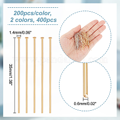 400Pcs 2 Colors 304 Stainless Steel Flat Head Pins&nbsp;STAS-PH0004-58