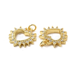 Brass Micro Pave Clear Cubic Zirconia Pendants&nbsp;KK-E068-VB190