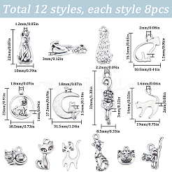 96Pcs 12 Styles Tibetan Style Alloy Pendants&nbsp;FIND-SC0007-18