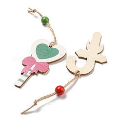 9Pcs 3 Styles Christmas Wood Pendant Decorations Set&nbsp;WOOD-U004-01E