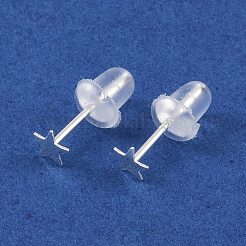 999 Fine Silver Stud Earrings for Women&nbsp;EJEW-S215-30S-06