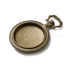 Flat Round Alloy Pendant Cabochon Settings&nbsp;PALLOY-J414B-AB-NF