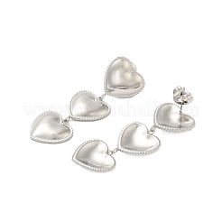 304 Stainless Steel Heart Dangle Stud Earrings for Women&nbsp;EJEW-U020-05P