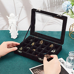 Rectangle Velvet Jewelry Presentation Boxes with 24 Compartments&nbsp;VBOX-WH0016-02A