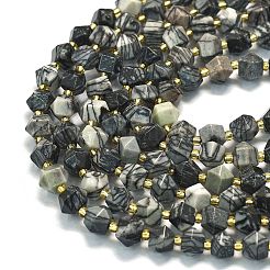 Natural Black Netstone Beads Strands&nbsp;G-I376-A69-01