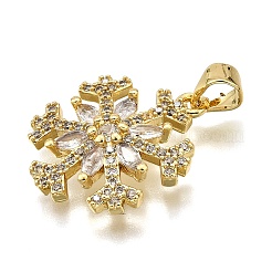 Rack Plating Brass Micro Pave Cubic Zirconia Pendants&nbsp;KK-K401-59G