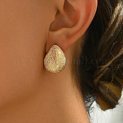Brass Frosted Teardrop Stud Earrings&nbsp;YQ2405