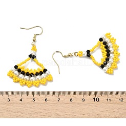 Seed Glass Woven Dangle Earrings&nbsp;EJEW-MZ00794-03