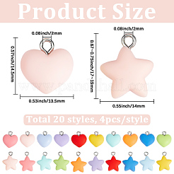 80Pcs 2 Styles Opaque Resin Charms&nbsp;RESI-SC0006-71