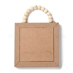 Wooden Square Wall Pendant Decorations&nbsp;HJEW-Z004-01A