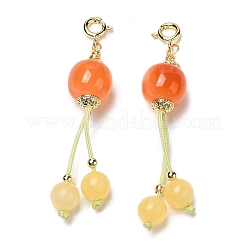 Natural Agate Apple Pendant Decorations&nbsp;AJEW-P108-01G