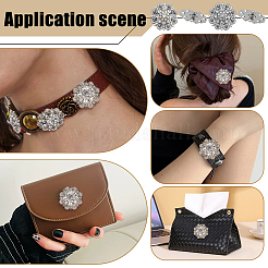 20Pcs 2 Colors Flower Zinc Alloy & Rhinestone & Glass Rivets&nbsp;BUTT-NB0001-83