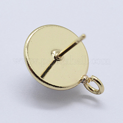 Brass Stud Earring Findings&nbsp;KK-P131-02A-10mm-G