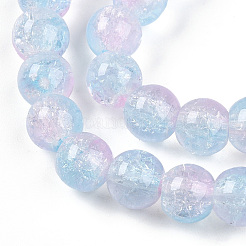 Transparent Crackle Glass Bead Strands&nbsp;GLAA-T025-8mm-02B