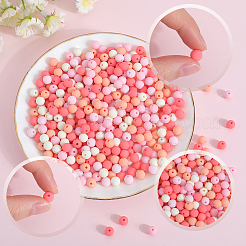 500Pcs Rubberized Style Imitated Silicone Acrylic Beads&nbsp;MACR-SP0001-07C
