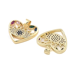 Brass Pave Cubic Zirconia Pendants&nbsp;KK-U009-04A-G