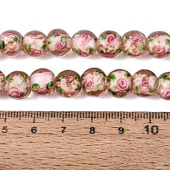 Luminous Handmade Lampwork & Glitter Powder Beads Strands&nbsp;LAMP-Q041-01G