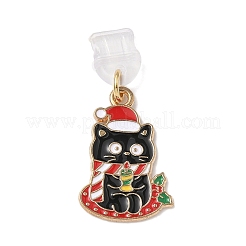 Christmas Theme Alloy Enamel Charm Mobile Straps&nbsp;HJEW-JM03452